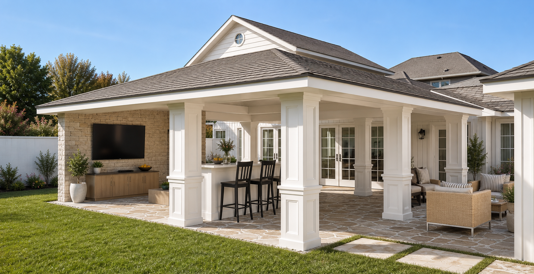 Arroyo covered backyard patio